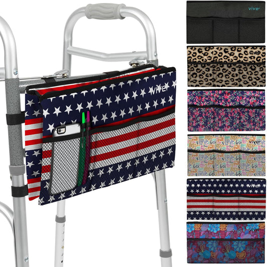 Walker Bag - Accessories Wheelchair Basket Pouch (Water Resistant) - Seniors Caddy Accessory Attachment for Folding, Rolling Walkers - Carry Storage Carrier Tote - Lightweight, Universal Size