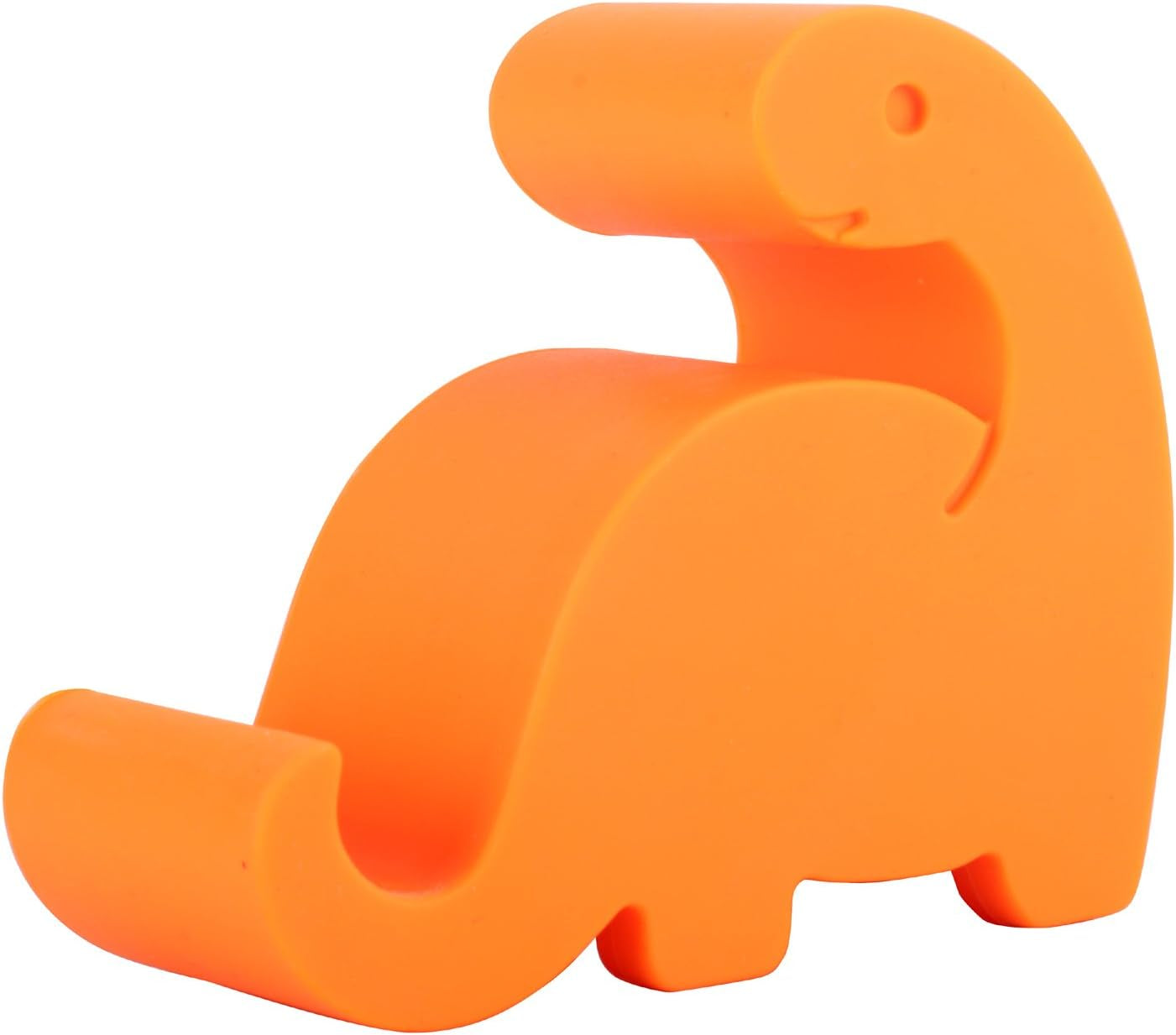 Plinrise Animal Desk Phone Stand, Update Dinosaur Stripe Silicone Office Phone Holder, Creative Phone Tablet Stand Mounts, Size:1.3" X 3.1" X 2.8" (Orange)