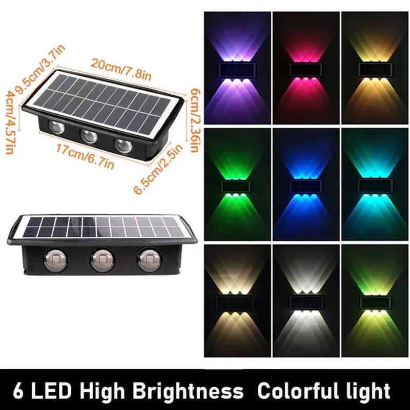 Solar Wall LED Light Outdoor Garden Decoration Wall Lamp High Brightness up and down Luminous Lighting Outdoor Solar LED Lamp