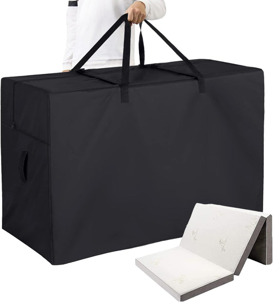 Folding Mattress Storage Bag, Carry Case for Tri Fold Mattress with Zipper, Foldable Memory Foam Mattress Carrying Case Fits 3-4 Inch Twin Trifold Mattress