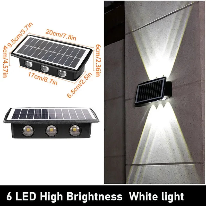Solar Wall LED Light Outdoor Garden Decoration Wall Lamp High Brightness up and down Luminous Lighting Outdoor Solar LED Lamp