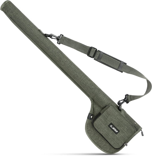 Fly Fishing Rod Case,Portable Fishing Tackle Bag,Canvas Fishing Pole Storage Bag Fly Rods Reels Durable Carry Case, Army Green, Canvas & Beach Tote Bag