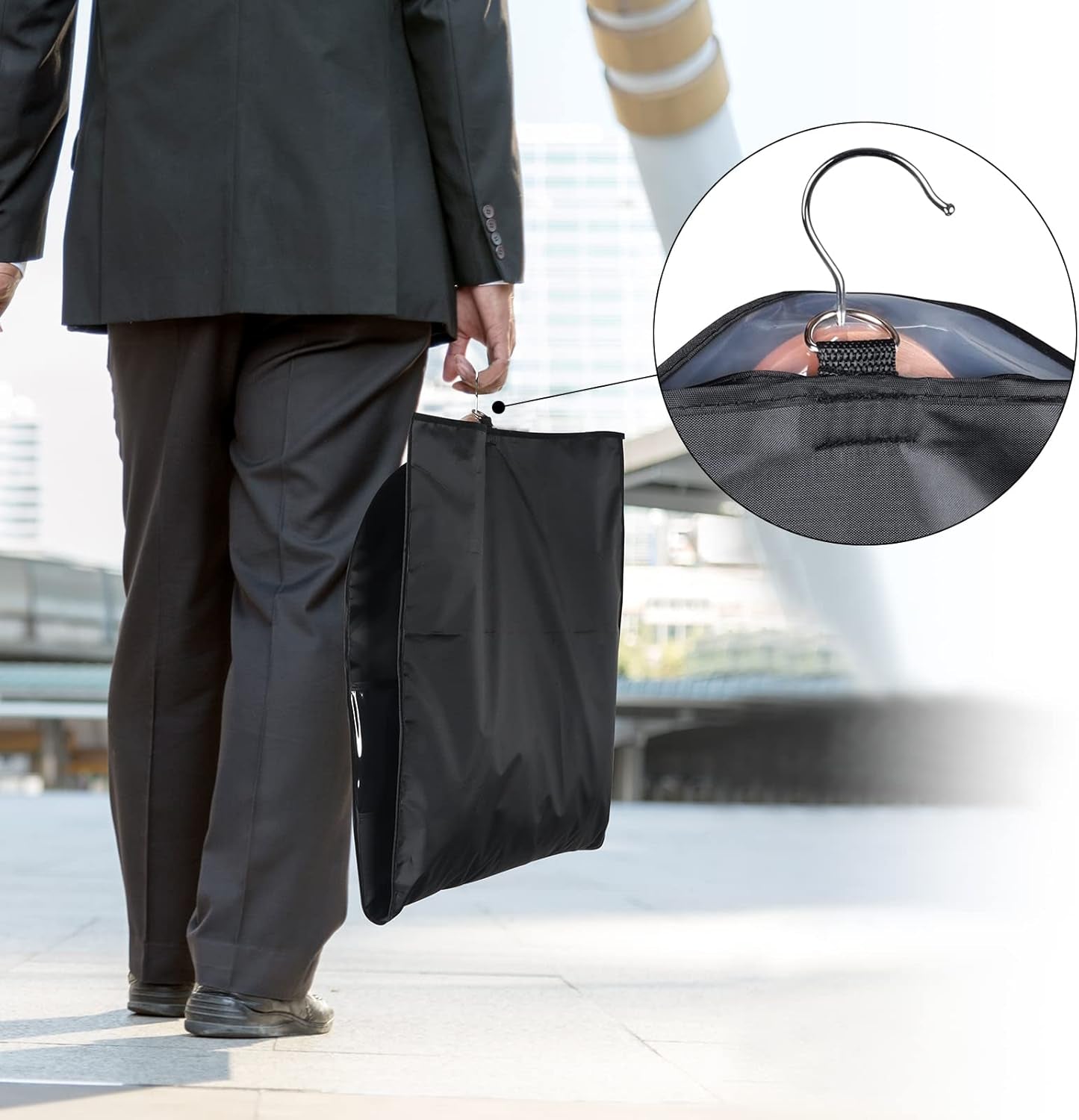 Garment Bag Suit Bag for Storage and Travel 43 Inch, Washable Suit Cover for T-Shirt, Jacket, Suits, Coats, Set of 5, Oxford Fabrics