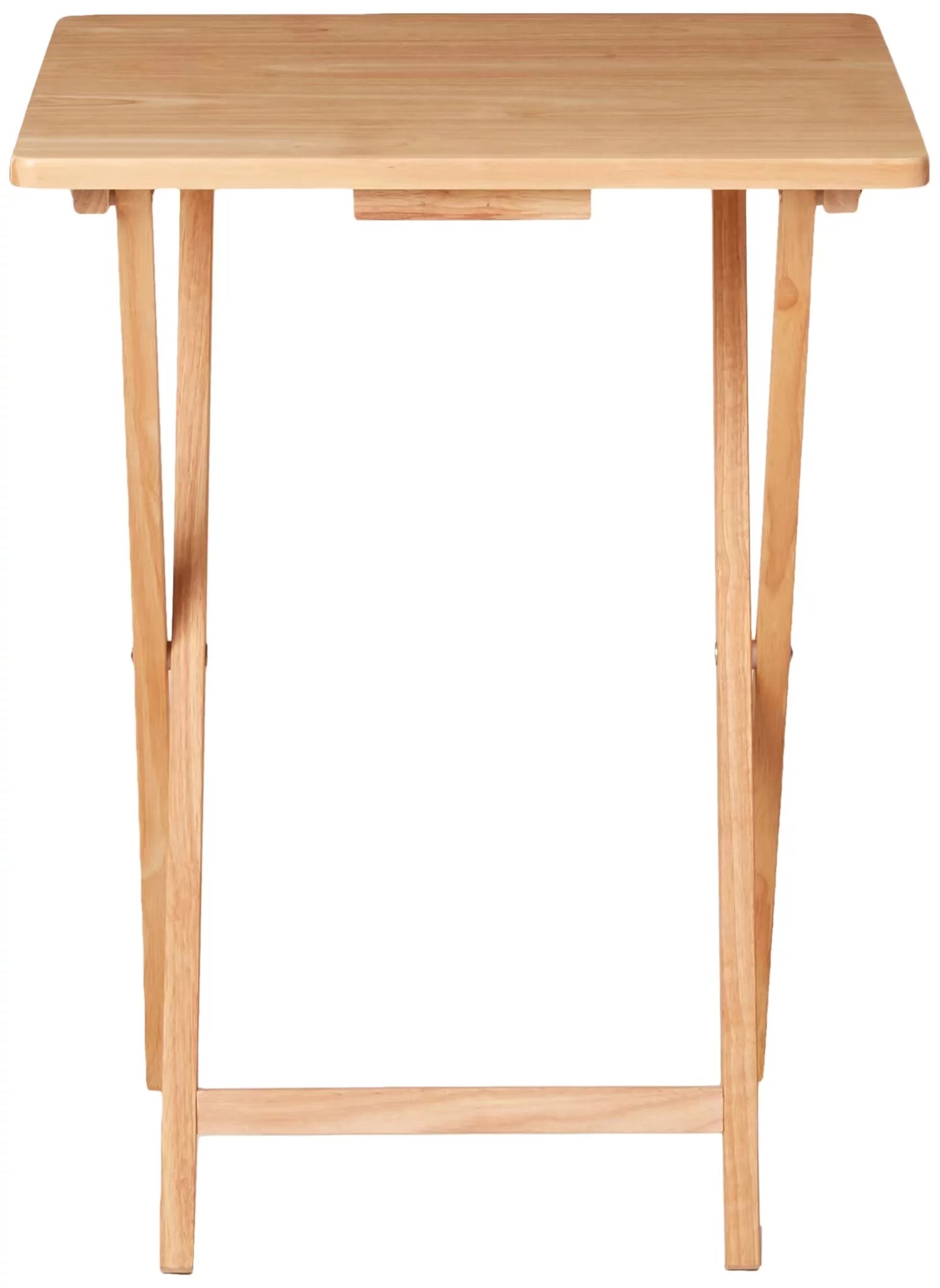 Indoor Single Folding TV Tray Table Set of 2 in Natural L19 X W15 X H26Inches.