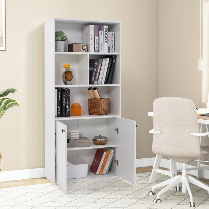 5-Tier Freestanding Bookcase with Open Cubes and Adjustable Shelf