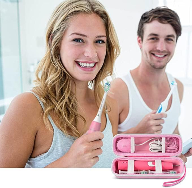 Toothbrush Travel Case Compatible with Oral-B Pro 1000 2000 3000 3500 5000 7500/ for Philips Sonicare Protectiveclean 4100 6100 5100 6500 7500 Rechargeable Electric Toothbrush (Box Only) -Pink