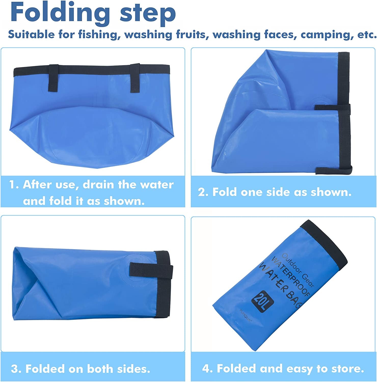 Collapsible Bucket 5 Gallon, Multifunctional Portable Folding Bucket Water Container Wash Basin for Camping Fishing Hiking Traveling Backpacking Outdoor Survival Gardening Car Washing