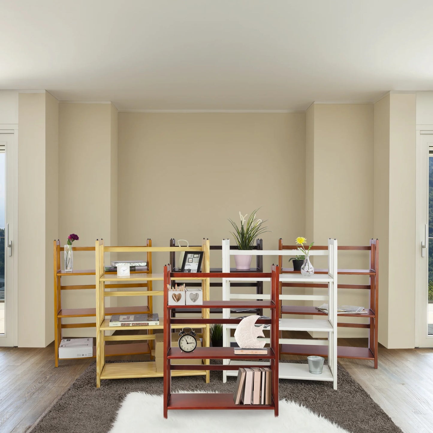 Yu Shan CO USA Ltd 330-20 3 Tier Folding Bookcase Natural