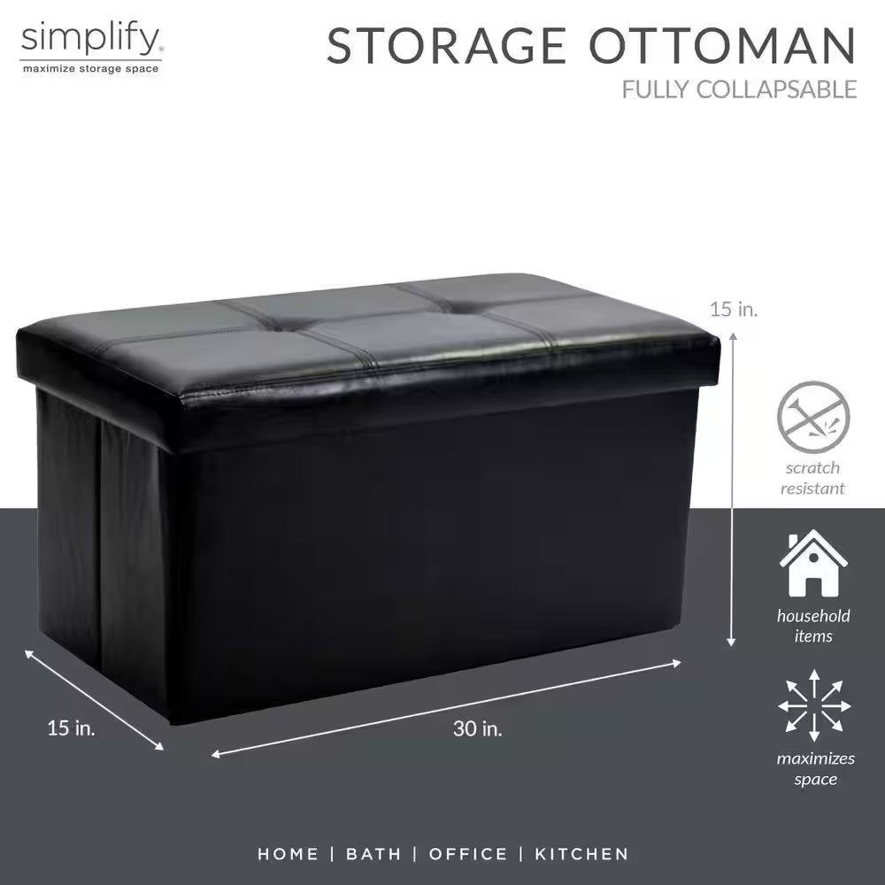 Black Storage Ottoman