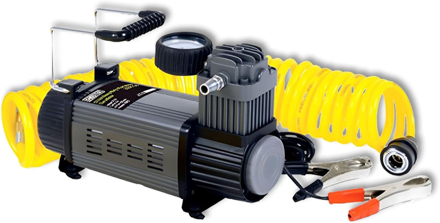 12 Volt Portable Tire Inflator with 120 Maximum PSI and Bag Air Compressor