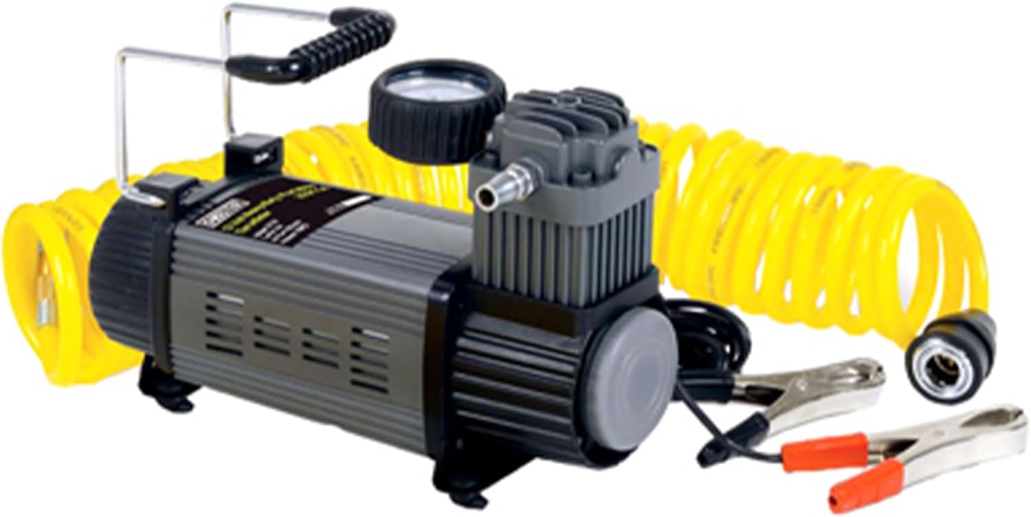 12 Volt Portable Tire Inflator with 120 Maximum PSI and Bag Air Compressor