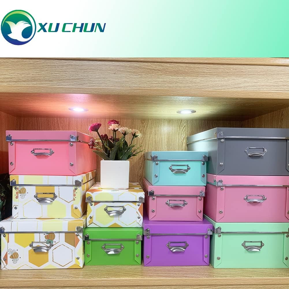 Foldable Storage Boxes with Lids 3 Pack Plastic Collapsible Storage Bins with Handles for Clothes, Cosmetic,Books