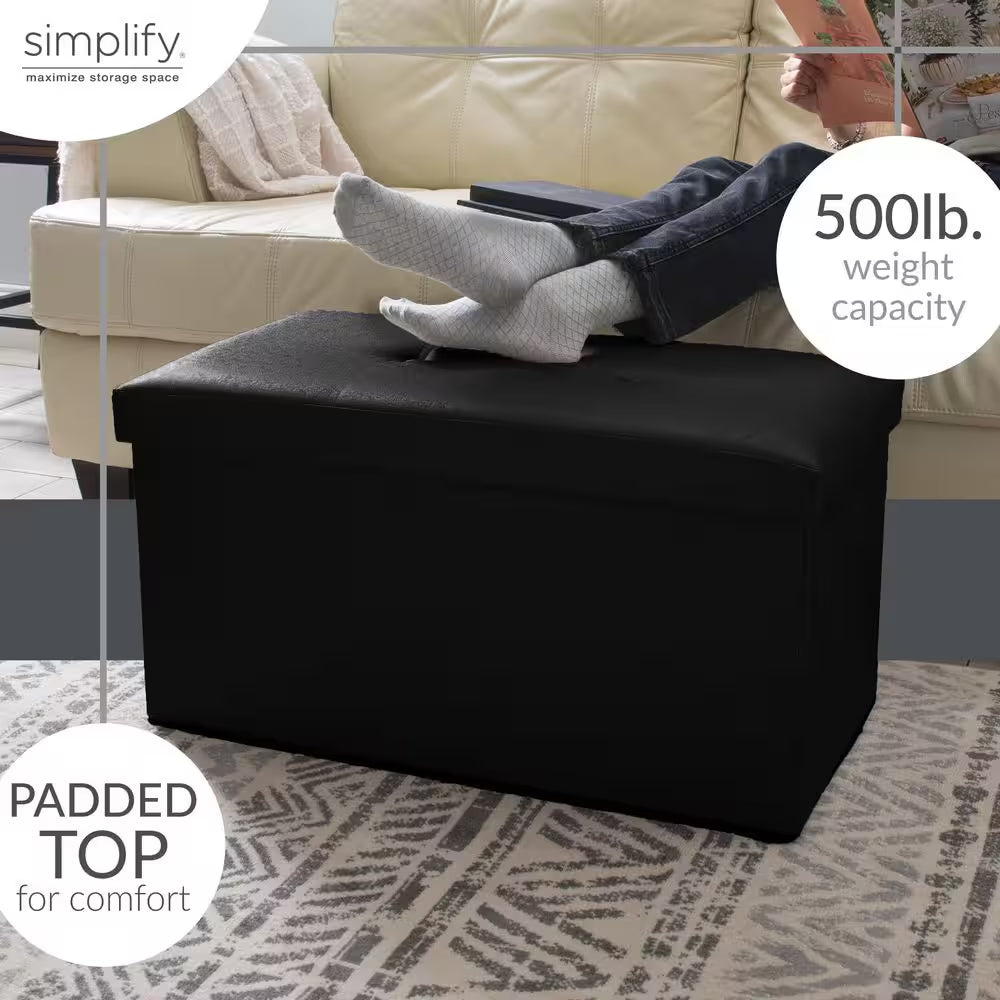 Black Storage Ottoman