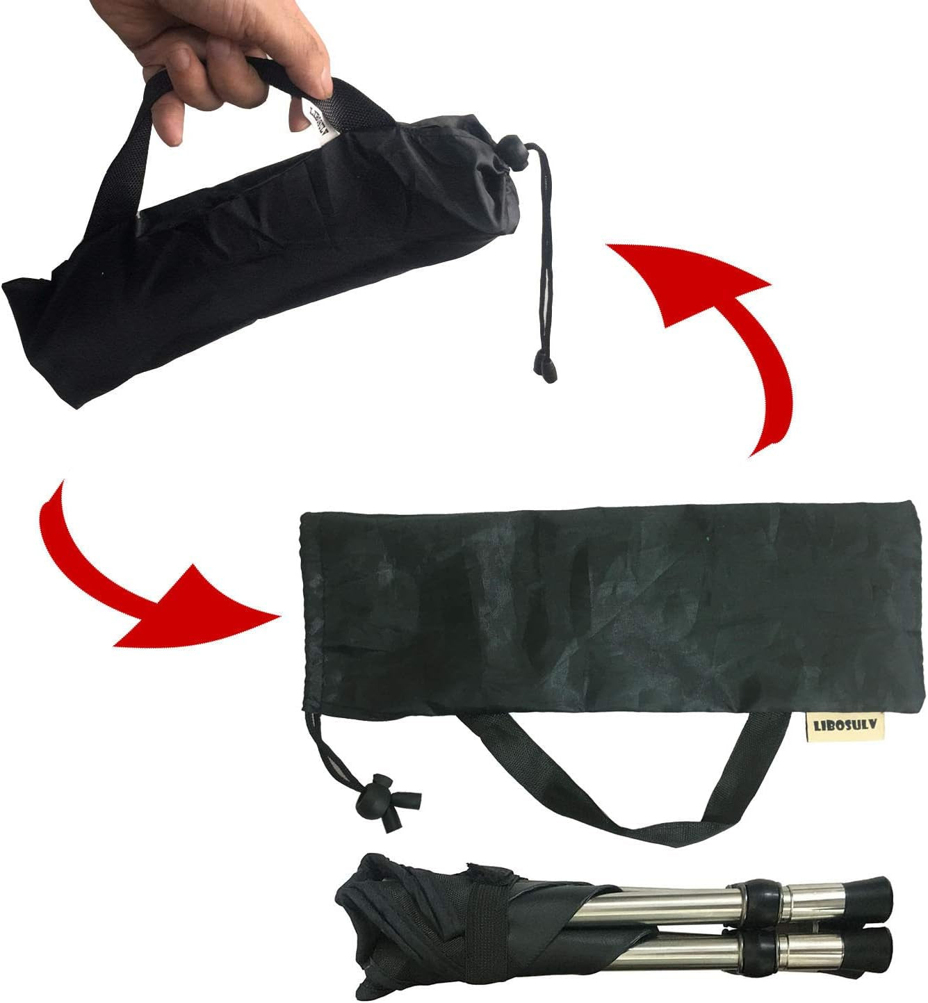 Folding Camping Stool, Retractable Camping Chair, Super Compact, for Travel, Hiking, Gathering, Barbecue, with Carry Bag, Storage Size 11.61"X2.56"X2.56"