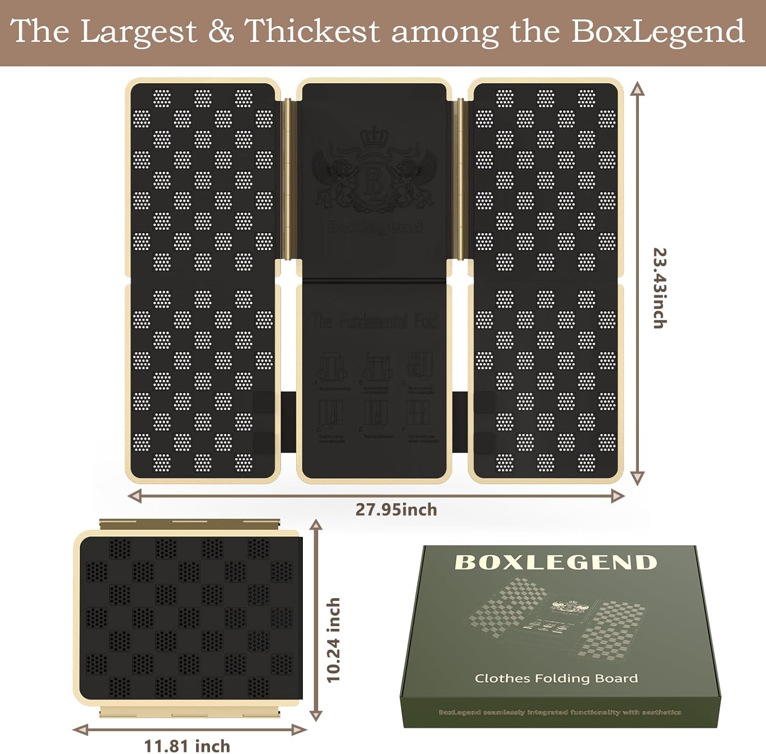 Shirt Folder V7 Metal for Wear Resistance Clothes Folding Board Storage Tshirt Folder Board Metal Edging and Joints Laundry Folding Board Black