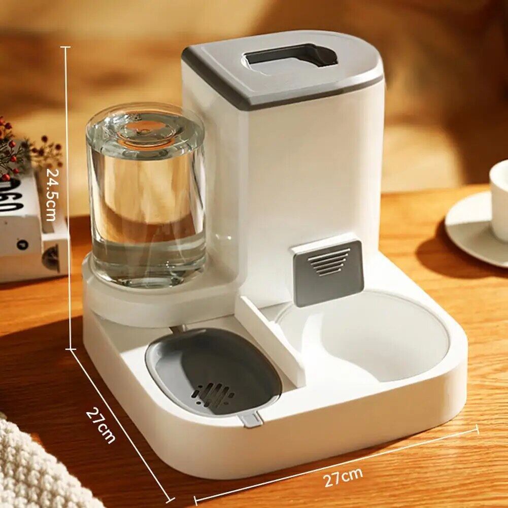 2-in-1 Pet Automatic Feeder Dog Cat Drinking Fountain Water Dispenser