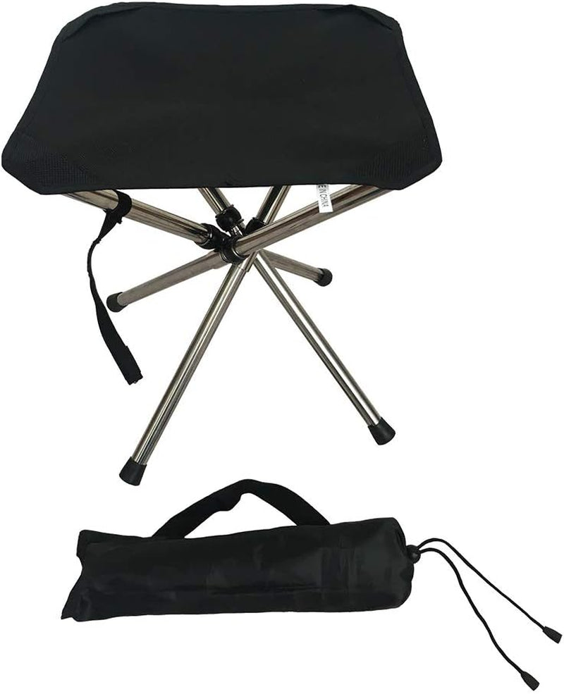 Folding Camping Stool, Retractable Camping Chair, Super Compact, for Travel, Hiking, Gathering, Barbecue, with Carry Bag, Storage Size 11.61"X2.56"X2.56"