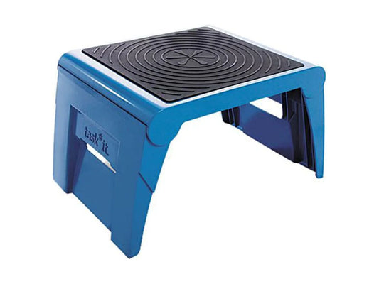 Folding Single-Step Stool, 300Lb Cap, 14W X 11 1/4D X 9 3/4H, Blue
