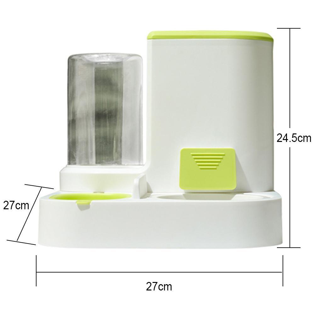 2-in-1 Pet Automatic Feeder Dog Cat Drinking Fountain Water Dispenser