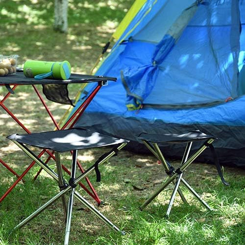 Folding Camping Stool, Retractable Camping Chair, Super Compact, for Travel, Hiking, Gathering, Barbecue, with Carry Bag, Storage Size 11.61"X2.56"X2.56"