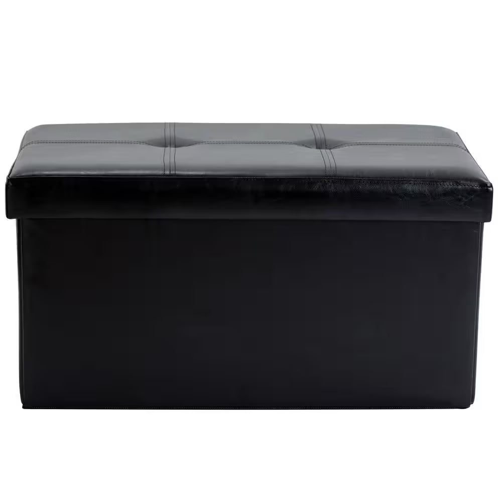 Black Storage Ottoman