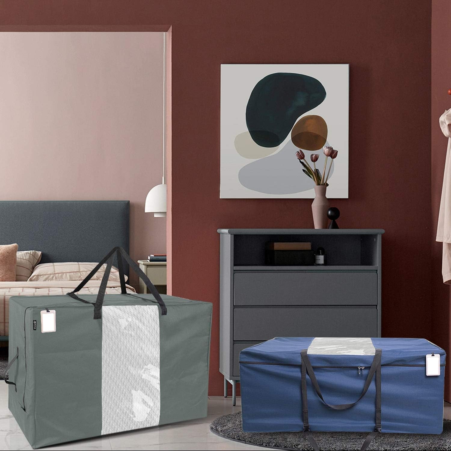 Folding Mattress Storage Bag - Durable Carry Case Fits for Tri-Fold up to 6 Inches Queen Mattress, Grey