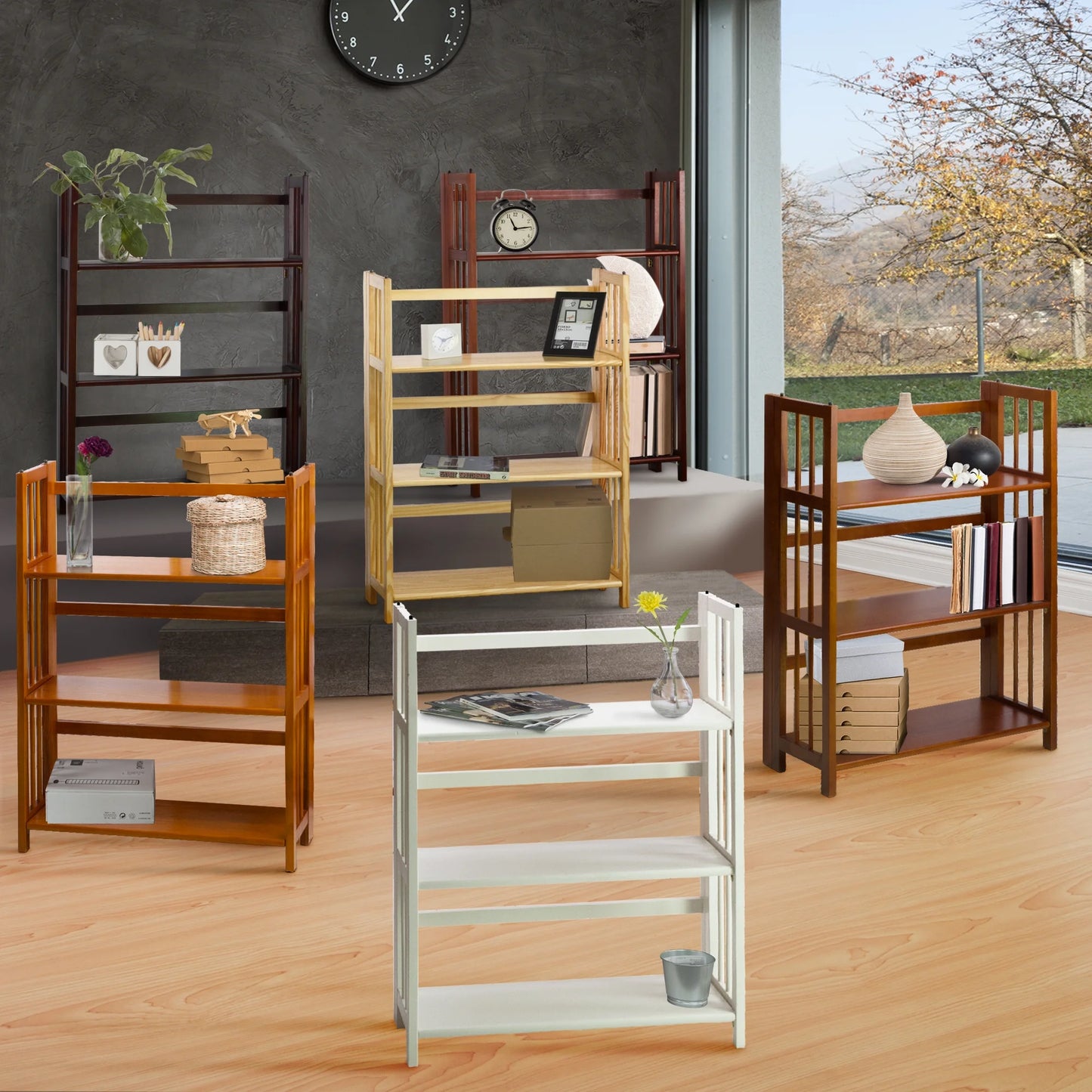 Yu Shan CO USA Ltd 330-20 3 Tier Folding Bookcase Natural