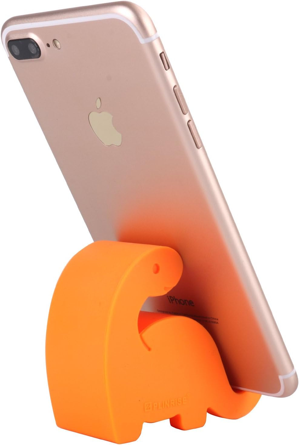 Plinrise Animal Desk Phone Stand, Update Dinosaur Stripe Silicone Office Phone Holder, Creative Phone Tablet Stand Mounts, Size:1.3" X 3.1" X 2.8" (Orange)