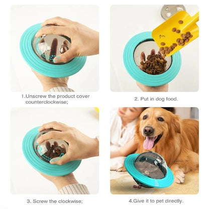 Flying Saucer Dog Game Flying Discs Toys Leaking Slow Food Feeder Ball
