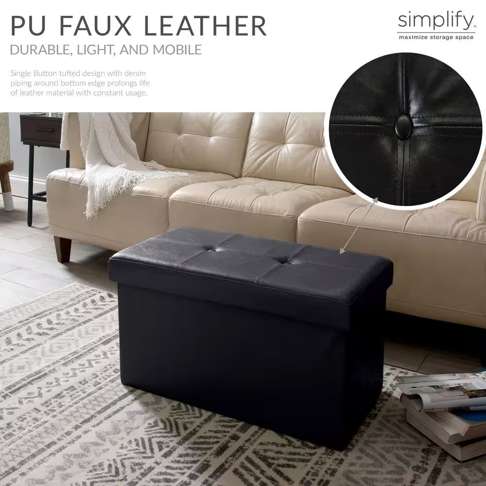 Black Storage Ottoman