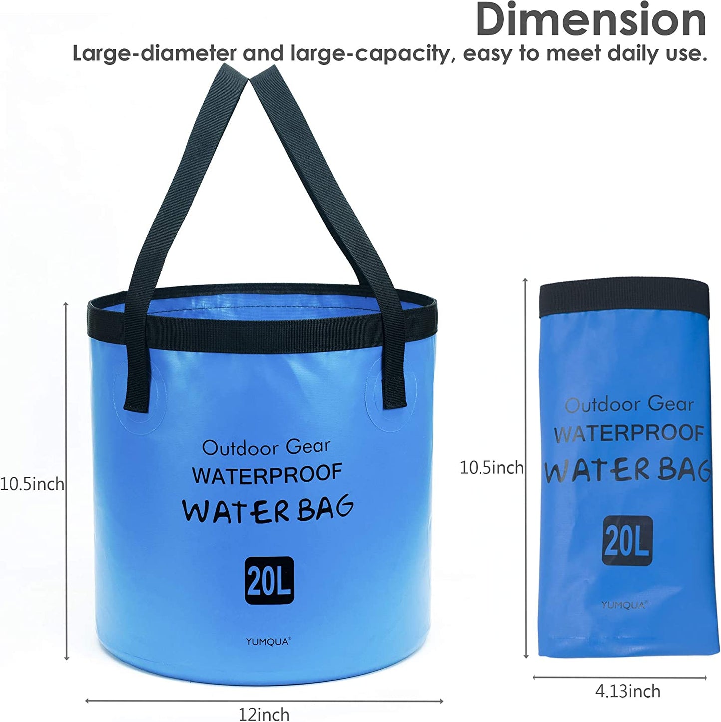 Collapsible Bucket 5 Gallon, Multifunctional Portable Folding Bucket Water Container Wash Basin for Camping Fishing Hiking Traveling Backpacking Outdoor Survival Gardening Car Washing