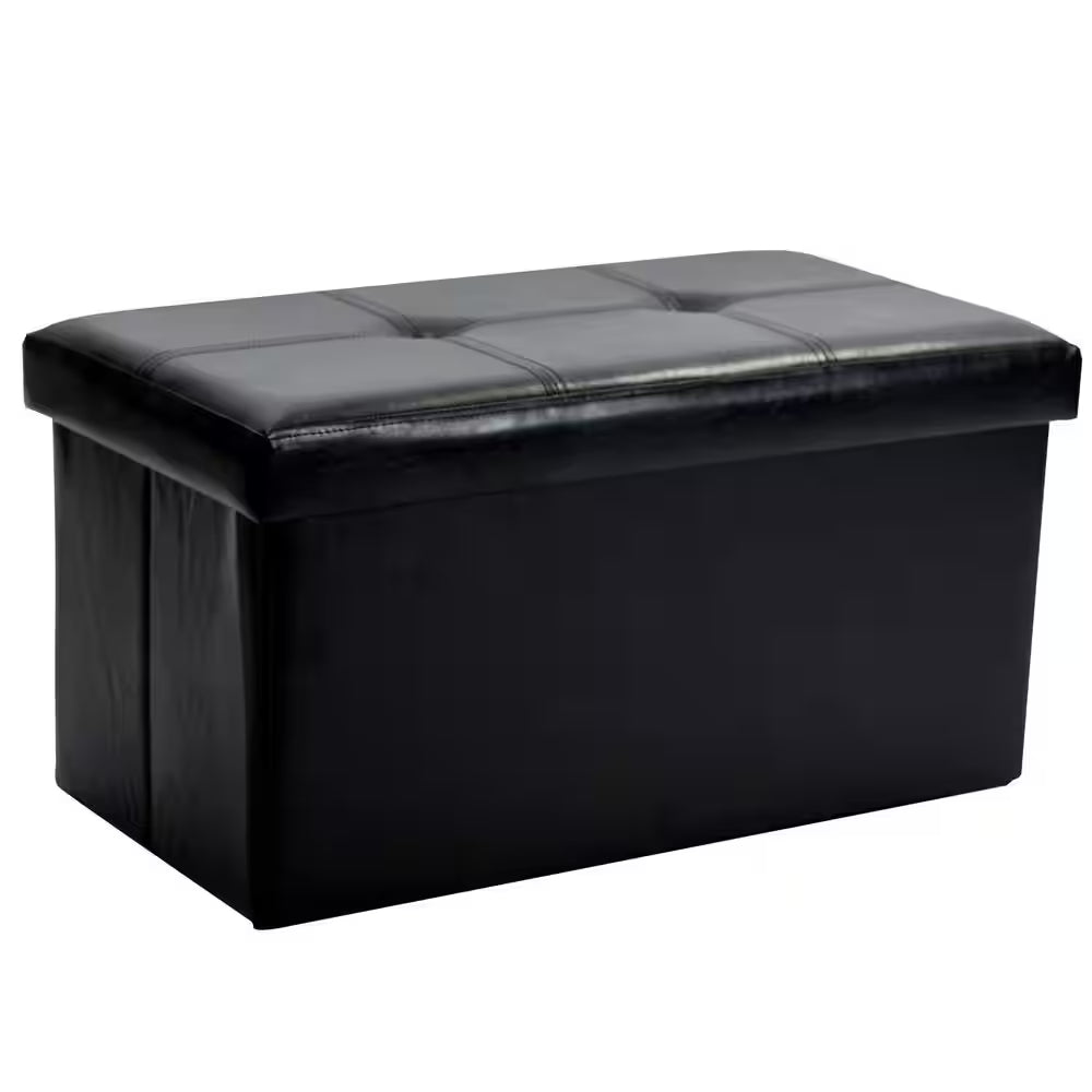 Black Storage Ottoman