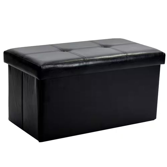 Black Storage Ottoman