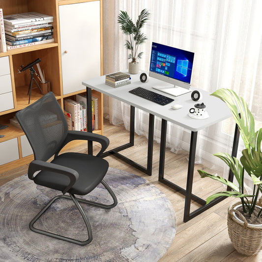 Modern Computer Desk 47 Inch Writing Study Table with Metal Frame