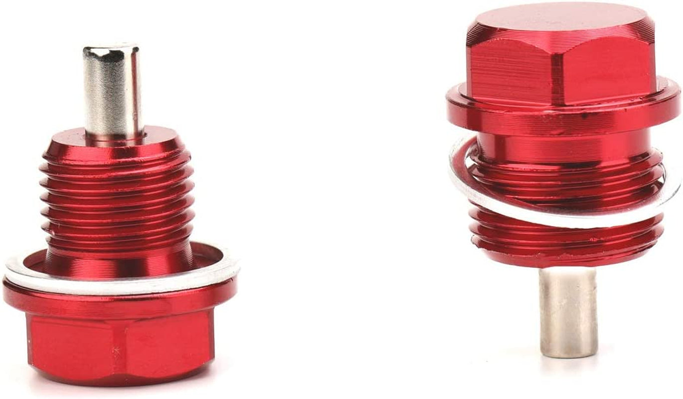 Magnetic Oil Drain Plug Magnetic Sump Drain Nut Oil Drain Bolt (14X1.5, Red)