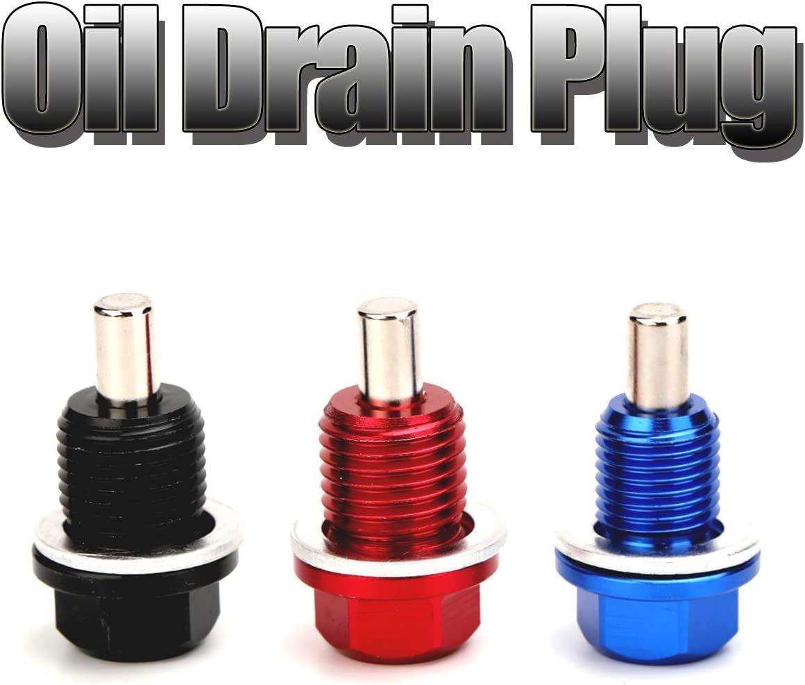 Magnetic Oil Drain Plug Magnetic Sump Drain Nut Oil Drain Bolt (14X1.5, Red)