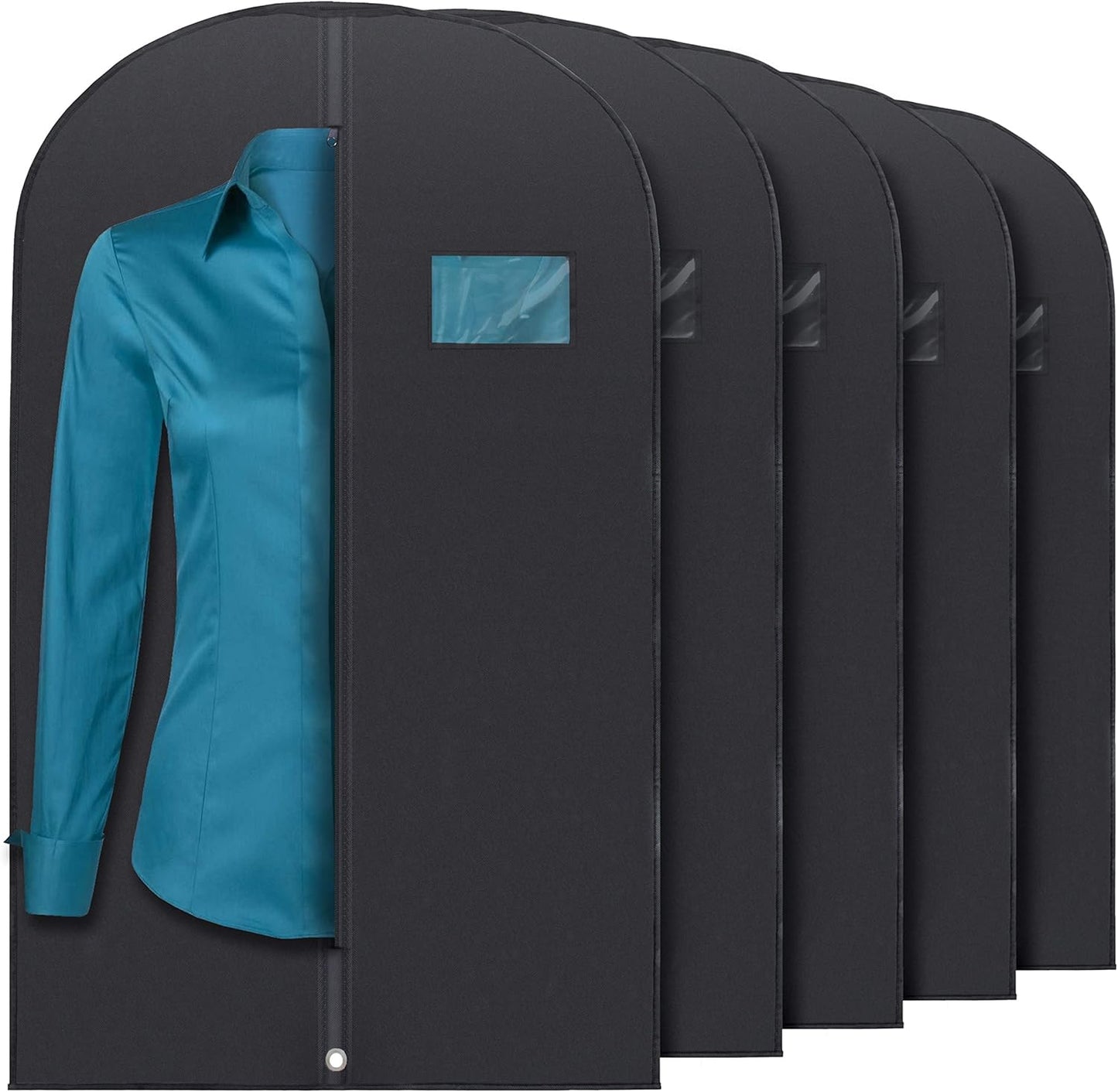 40" Black Garment Bags Suit Bag for Travel & Clothing Storage of Dresses, Shirts, Fur Coats, Jackets & Dance Costumes - Hanging Suit Cover for Men & Women Closet Storage Garment Protector