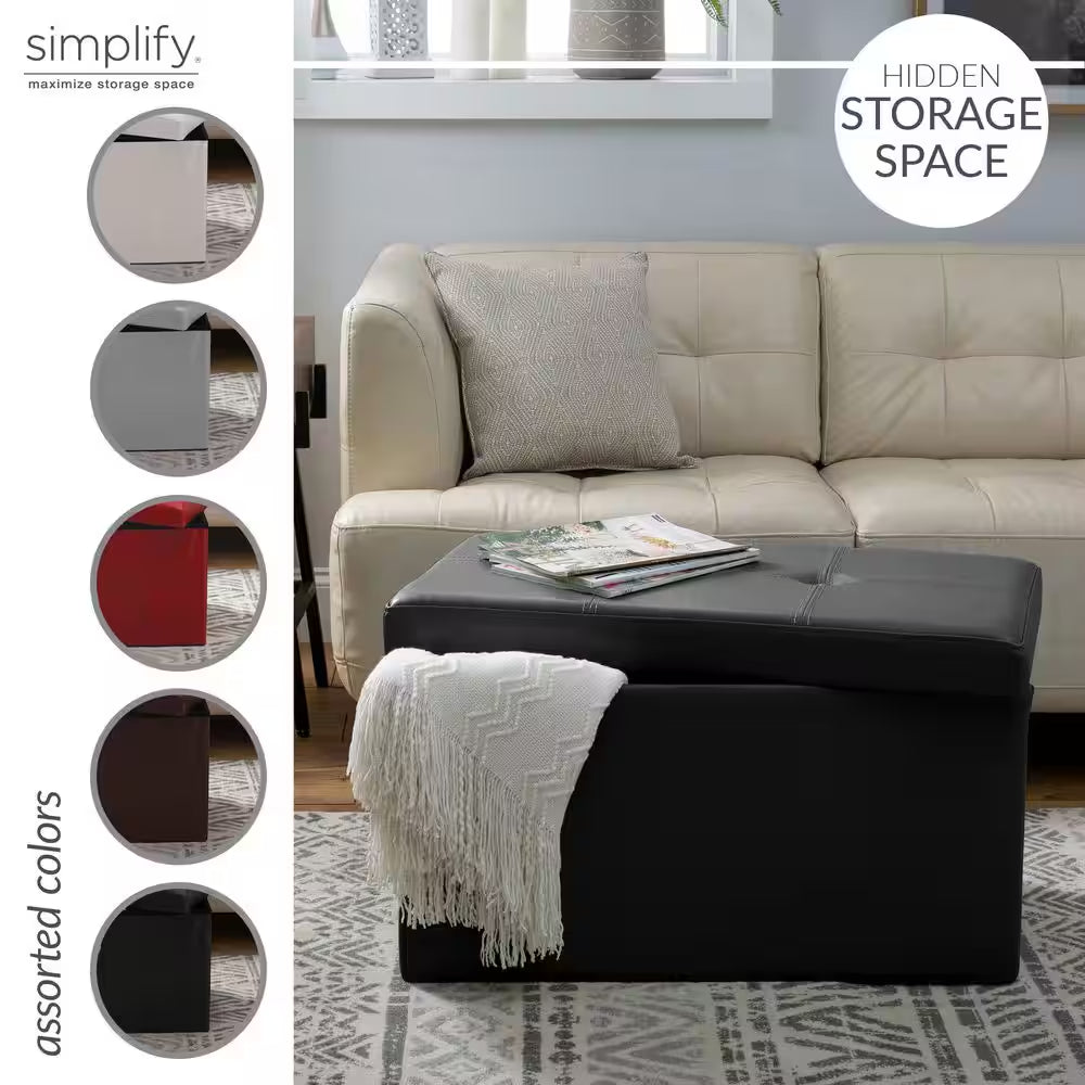 Black Storage Ottoman