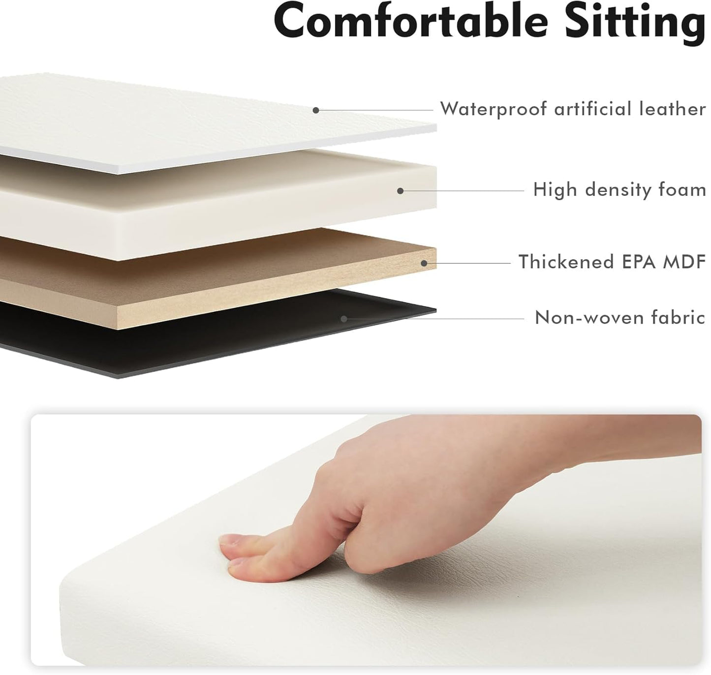 Folding Storage Ottoman Cube Faux Leather Ottomans for Living Room, Bedroom, Home Office, Dorm Storage Footrest White 11.8"X11.8"X11.8"