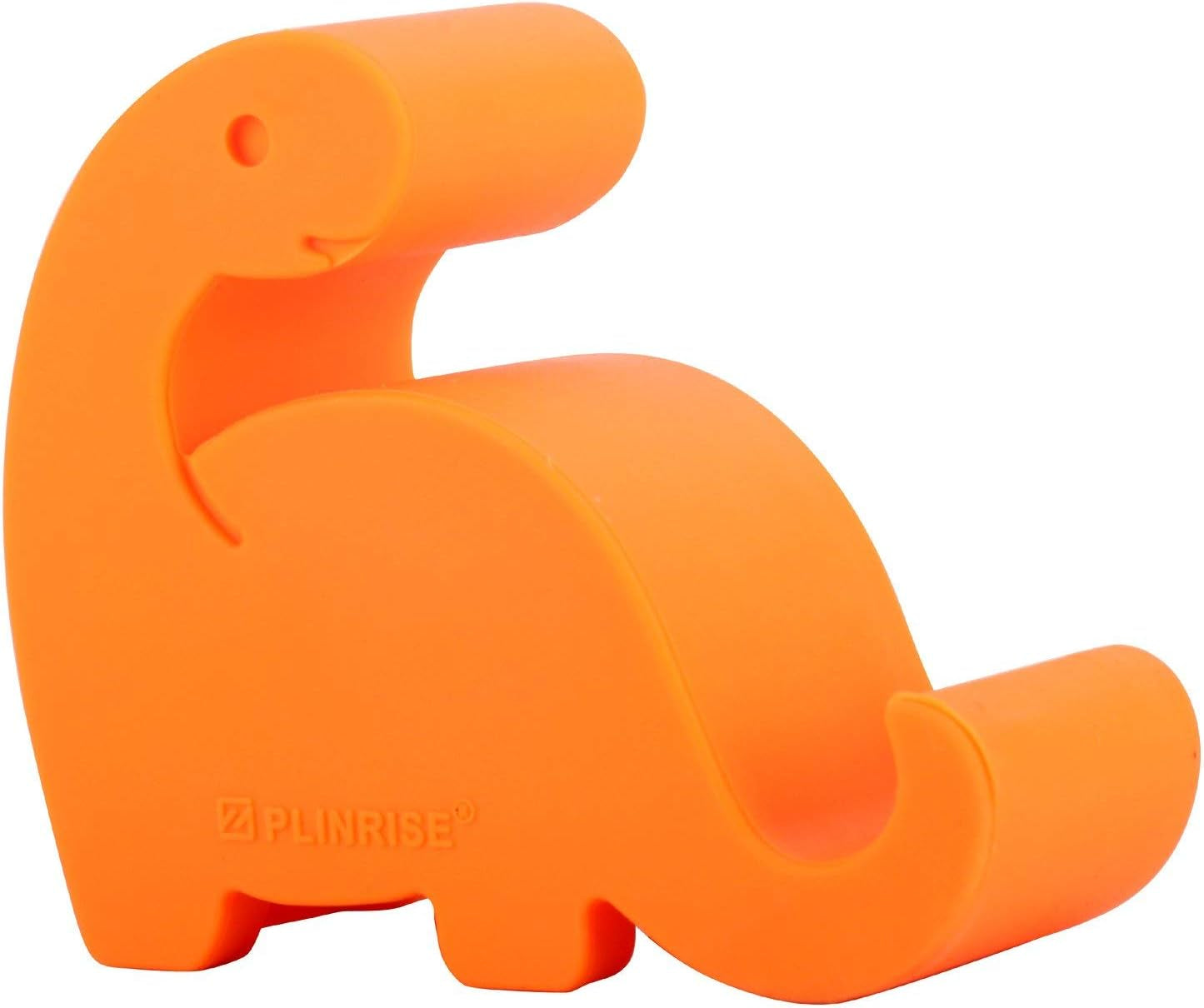 Plinrise Animal Desk Phone Stand, Update Dinosaur Stripe Silicone Office Phone Holder, Creative Phone Tablet Stand Mounts, Size:1.3" X 3.1" X 2.8" (Orange)