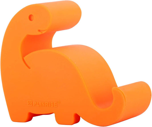 Plinrise Animal Desk Phone Stand, Update Dinosaur Stripe Silicone Office Phone Holder, Creative Phone Tablet Stand Mounts, Size:1.3" X 3.1" X 2.8" (Orange)