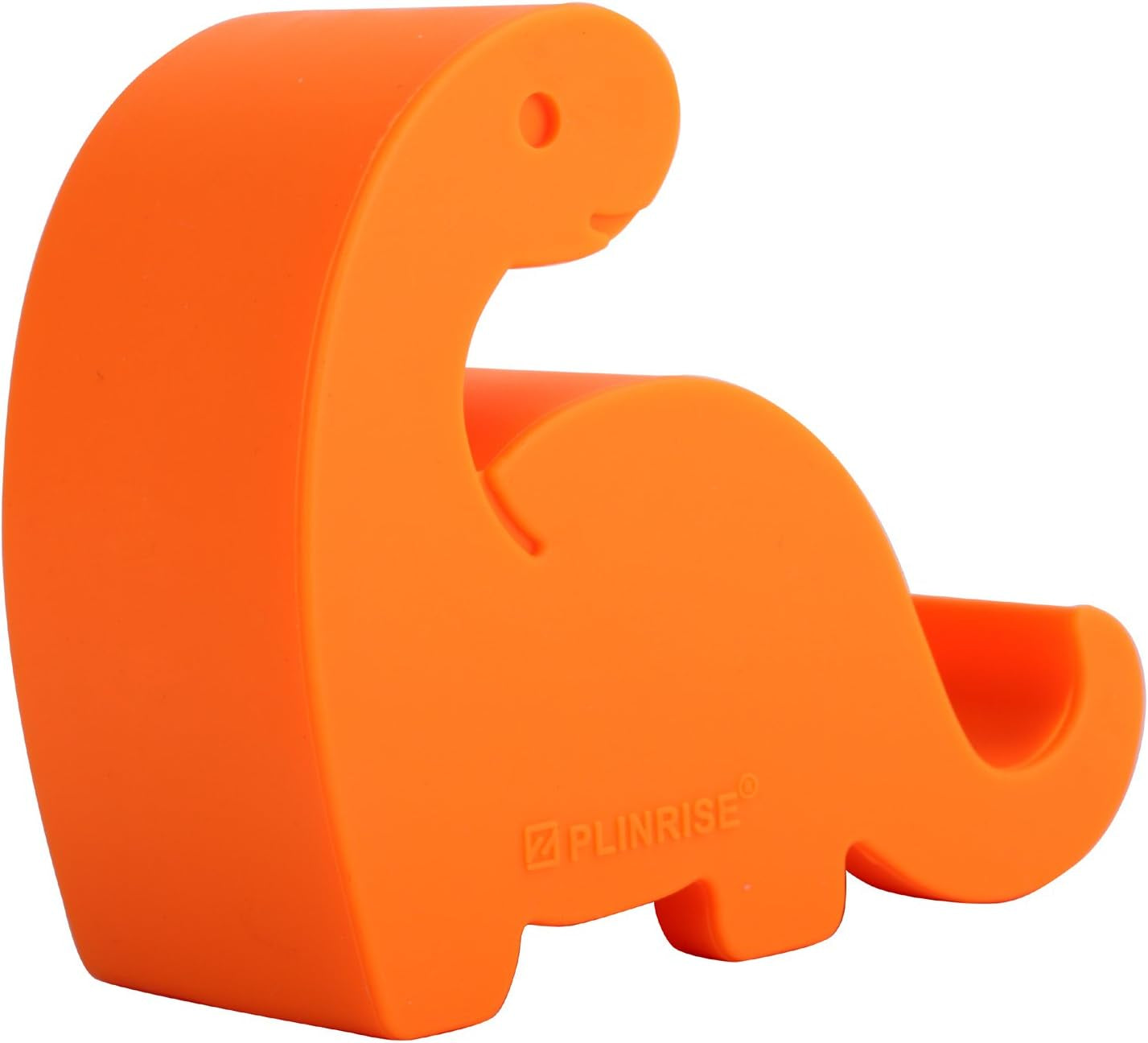 Plinrise Animal Desk Phone Stand, Update Dinosaur Stripe Silicone Office Phone Holder, Creative Phone Tablet Stand Mounts, Size:1.3" X 3.1" X 2.8" (Orange)