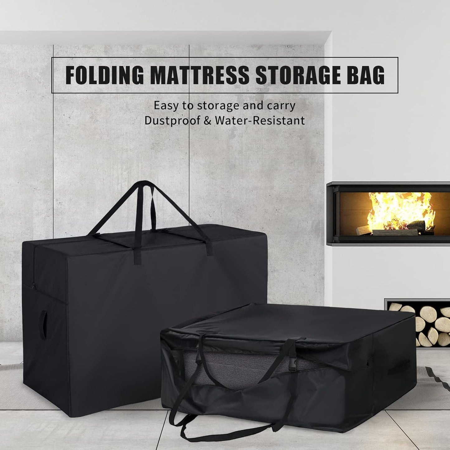 Folding Mattress Storage Bag, Carry Case for Tri Fold Mattress with Zipper, Foldable Memory Foam Mattress Carrying Case Fits 3-4 Inch Twin Trifold Mattress