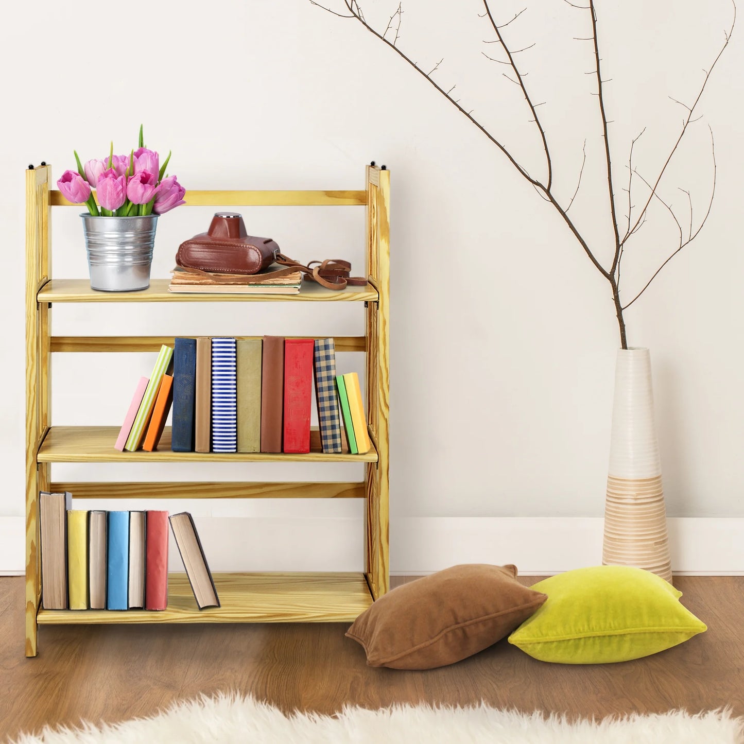 Yu Shan CO USA Ltd 330-20 3 Tier Folding Bookcase Natural