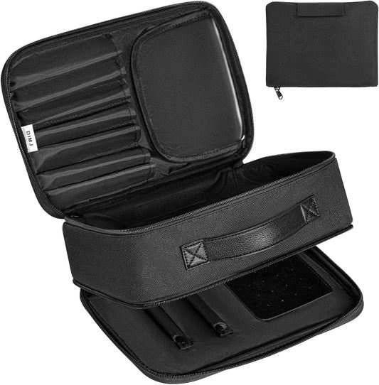 Makeup Bag and Jewelry Bag for Women with Compartments Waterproof Makeup Bag and Jewelry Bag for Women (Black)