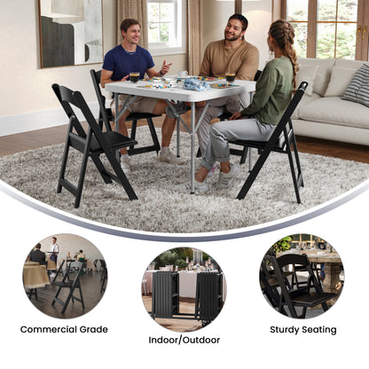 Hercules Folding Chair - Black Resin – 800LB Weight Capacity Comfortable Event Chair - Light Weight Folding Chair