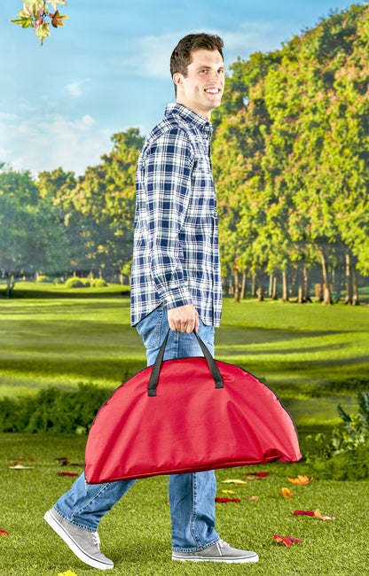 Folding Picnic Table with Shelf Portable Drink Holders Storage Sports Tote Bag (Red)