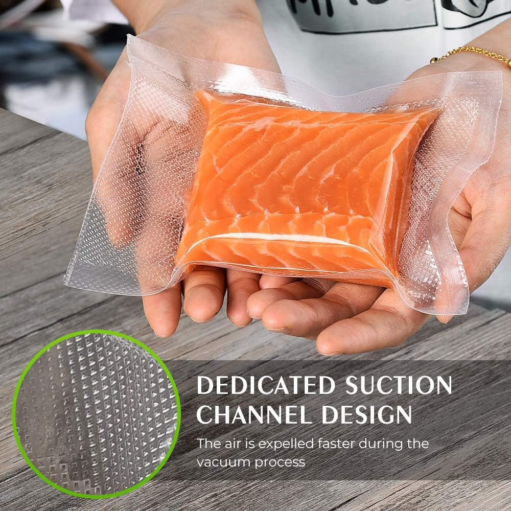 Vacuum Sealer Bags for Food，Seal a Meal Bags Rolls，8Inx50 Rolls 2 Pack，，Commercial Grade, Heavy Duty, BPA Free,Great for Vac Storage.Total 100 Feet!!!