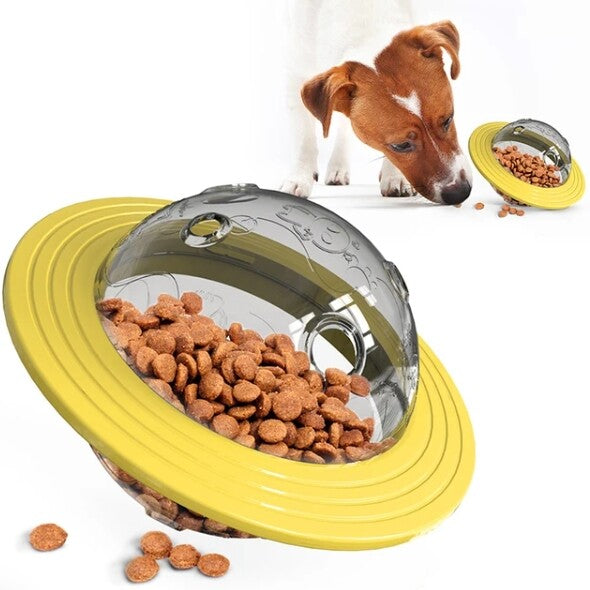 Flying Saucer Dog Game Flying Discs Toys Leaking Slow Food Feeder Ball