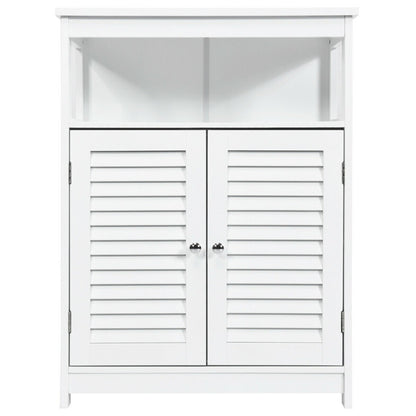 Wood Freestanding Bathroom Storage Cabinet with Double Shutter Door